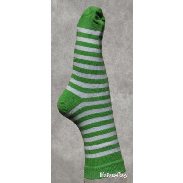 Offre ds 3 paires de chaussettes rayes coton Femme vert  31/33