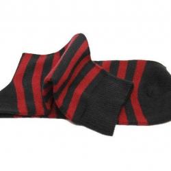 Offre dès 3 paires de chaussettes rayées coton Femme 34/36 rouge bordeaux / noir