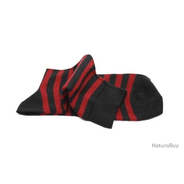 Offre ds 3 paires de chaussettes rayes coton Femme 34/36 rouge bordeaux / noir