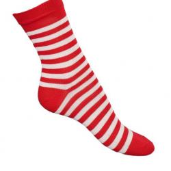 Offre dès 3 paires de chaussettes rayées coton Femme 43/45 rayé rouge&blanc