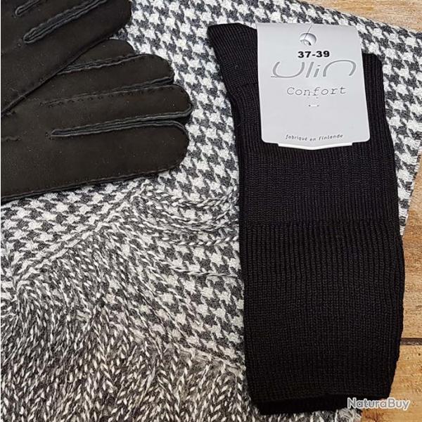 Chaussettes chaudes homme en laine mrinos non comprimantes  40/42 blanc cru