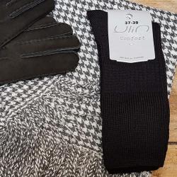 Chaussettes chaudes homme en laine mérinos non comprimantes  noir  40/42