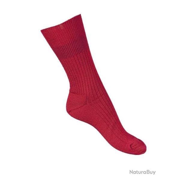 Chaussettes chaudes homme en laine mrinos non comprimantes  rouge 40/42