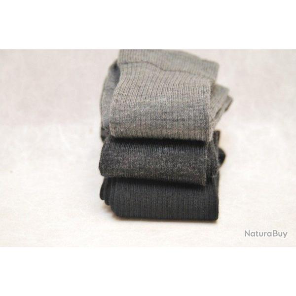 Chaussettes homme chaudes et fines laine mrinos non comprimantes 43/45 gris