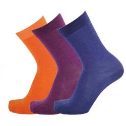 Chaussettes chaudes laine fines rayées ou unies pour Homme orange papaye 40/45 court/mollet