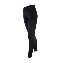 Leggings femme chaud pure laine mérinos noir, écru, dentelle noir  S (small)