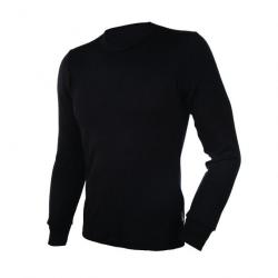 Sous pull laine homme chaud homme manches longues en pure laine mérinos noir noir  M (médium)