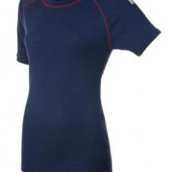 Tee shirt chaud femme manches courtes pure laine mérinos bleu XS (extra small) bleu nuit