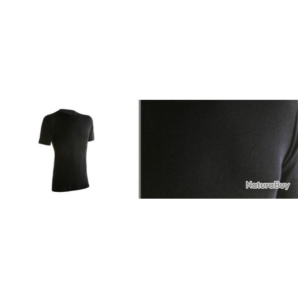 Tee shirt noir homme manches courtes pure laine mrinos lgre noir  M (mdium)