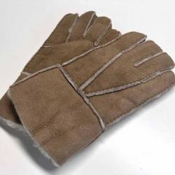 Gants en peau d'agneau retournée unisexe 10 cm TAUPE