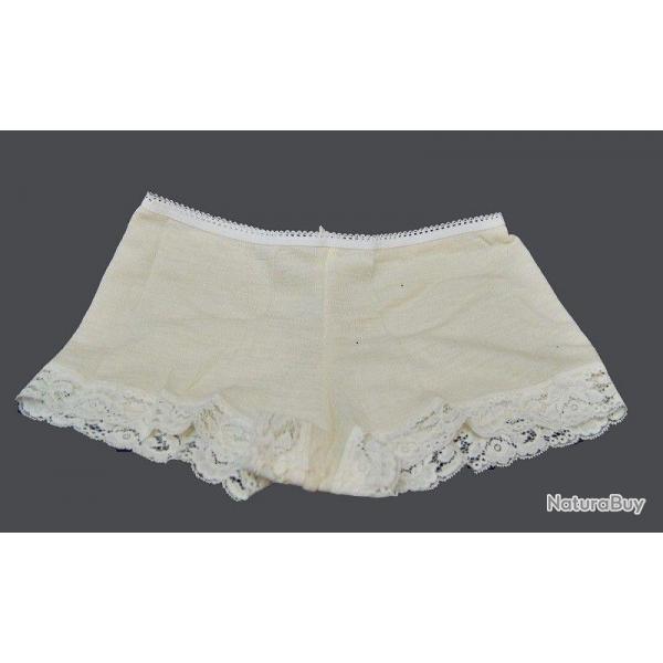 Offre spciale Boxer shorty femme laine mrinos et soie noir ou cru blanc cru XXL (2XL)