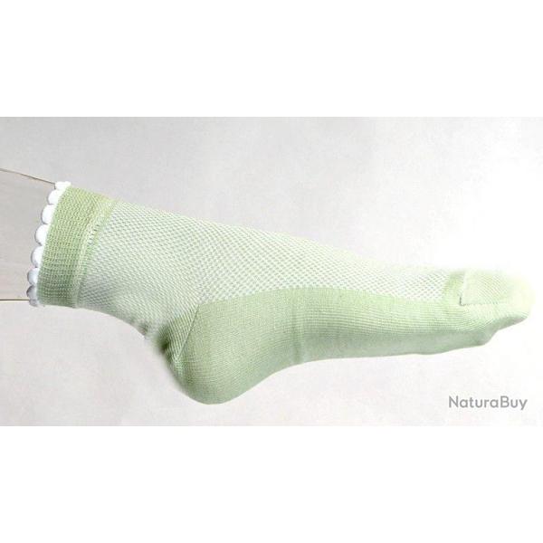 Socquettes femmes en coton ar fines non comprimantes 40/42 vert Pistache