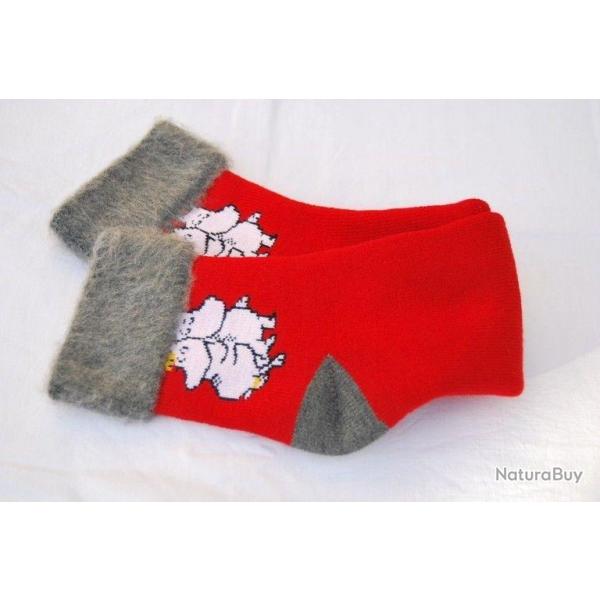 Chaussettes fantaisie enfant femme rouge rose noir 31  39 rouge 36-37