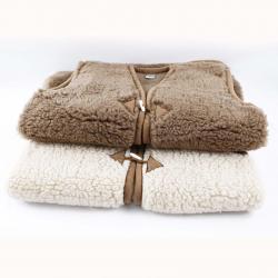 Gilet de Berger chaud pure laine à brandebourg camel 0