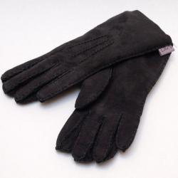 Gants chauds luxueux peau d agneau lainée type aviateur noir cm