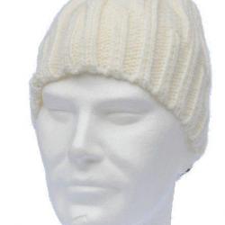 Bonnet homme chaud laine torsade blanc écru