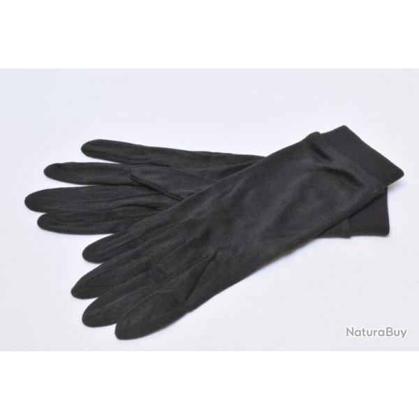 Sous gants soie naturelle homme et femme noirs noir  S (small)