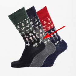 Chaussettes chaudes créateurs laine mérinos fantaisie 35/39 Nature gris