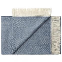 Plaids pure laine Baby ALPAGA rayures ou chevrons bleu