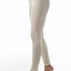 Leggings femme laine mérinos et soie noir, écru, gris blanc écru XS (extra small)