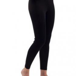 Leggings femme laine mérinos et soie noir, écru, gris noir  S (small)