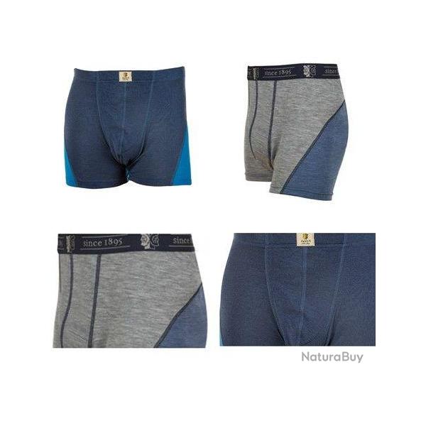 Boxer thermique sport homme en pure laine mrinos gris ou bleu XXL (2XL) bleu /marine