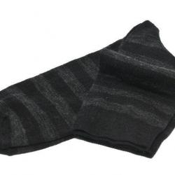 Chaussettes ville homme laine mérinos rayures 46-48 gris & noir