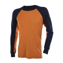 Maillot chaud homme pure laine mérinos orange et bleu marine L (large) orange