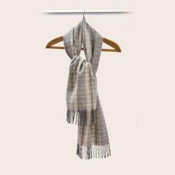 Echarpes motifs pure laine baby ALPAGA luxueux gris beige tartan