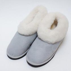 Chaussons chauds femme en peau de mouton 42 gris