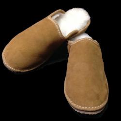 Chaussons homme chauds mules nordiques en peau d'agneau 39 moka