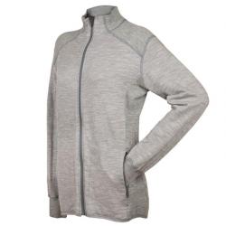 Veste femme chaude sportwear en laine mérinos noir ou gris gris clair XS (extra small)