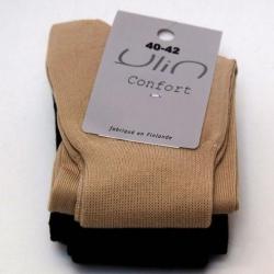 Chaussettes non comprimantes coton femme et homme jambes sensibles noir  37/39