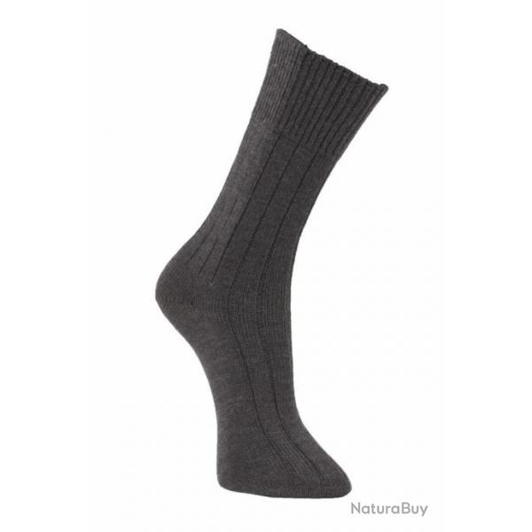 Chaussettes chaudes homme et femme non comprimante pure laine mrinos 37/39 gris