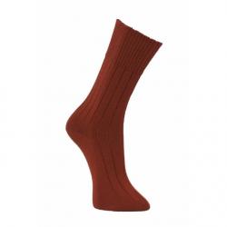 Chaussettes chaudes homme et femme non comprimante pure laine mérinos 40/42 rouille