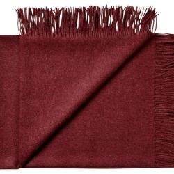 Plaid doux en pure laine Baby ALPAGA uni chiné rouge bordo