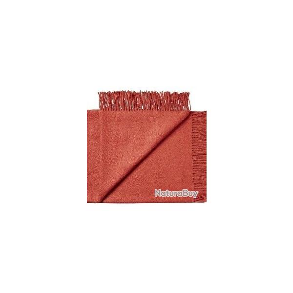 Plaid doux en pure laine Baby ALPAGA uni chin rouille