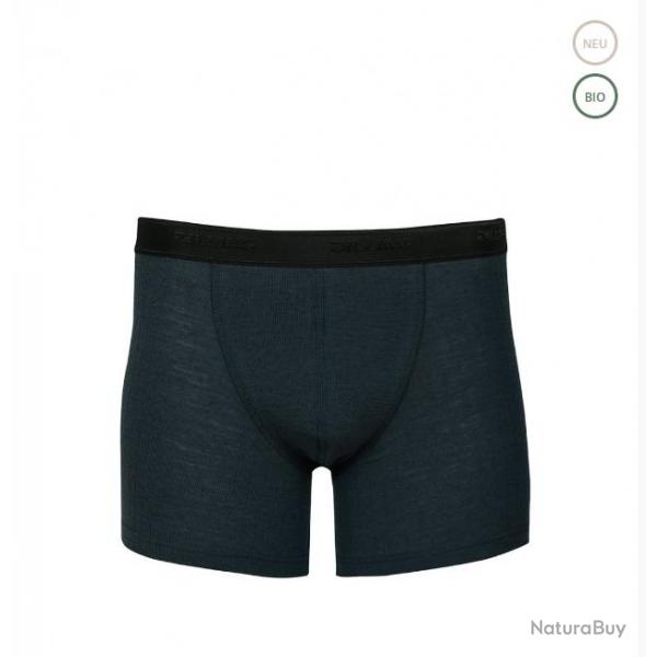 Boxer Homme maille ctele en pure laine mrinos BIO XXL (2XL) bleu nuit