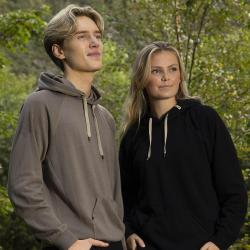 Sweatshirt homme et femme chaud et confortable à capuche en pure laine mérinos  noir  2XL
