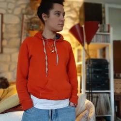 Sweatshirt homme et femme chaud et confortable à capuche en pure laine mérinos  XS (extra small) ora