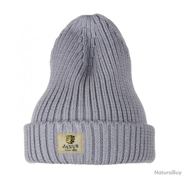 Bonnet trs chaud simple cte en pure laine vierge douce gris