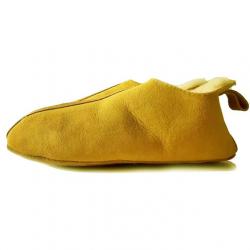 Chaussons chauds femme et homme en peau de mouton Harry 36 jaune soleil