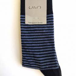 Chaussettes chaudes femme laine extra fines rayées 35/39 rayé marine et bleu