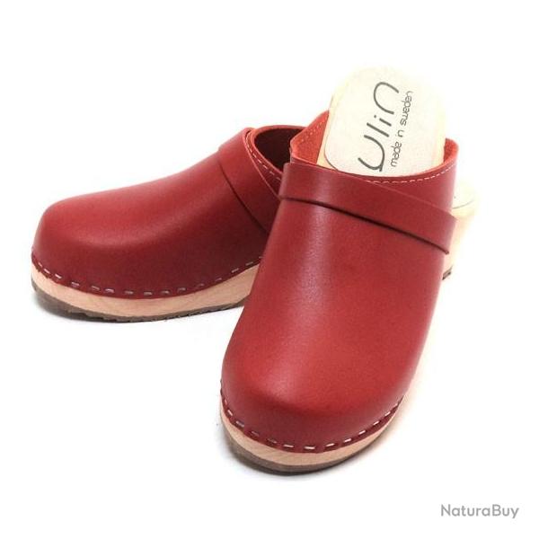 Sabots femme et homme pour pieds trs fins 41 cuir rouge cardinal