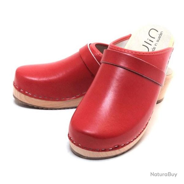 Sabots femme et homme pour pieds trs fins cuir rouge carlate