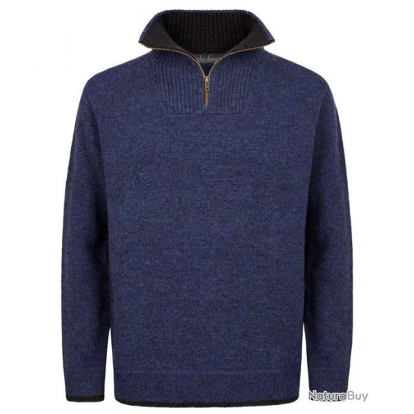 Pull Homme trs chaud en pure laine vierge col camionneur bleu marine navy M (mdium)