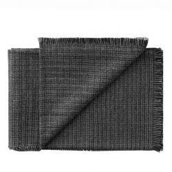 Plaid de luxe pure laine Baby ALPAGA tissage Tweed gaze noir