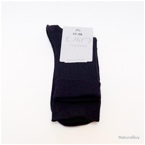 Chaussettes fines ville femme laine mrinos non comprimantes 37/39 gris anthracite