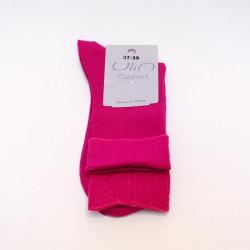 Chaussettes fines ville femme laine mérinos non comprimantes 37/39 rose Fushia