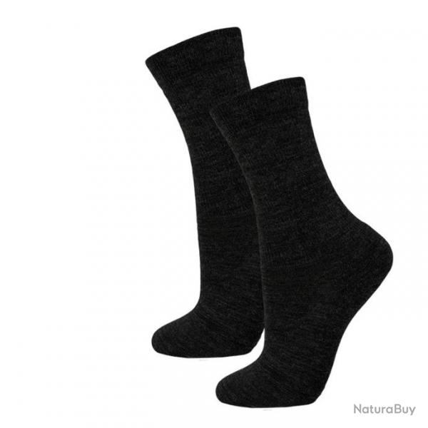 Lot de 2 paires de chaussettes chaudes en laine noir  40/42